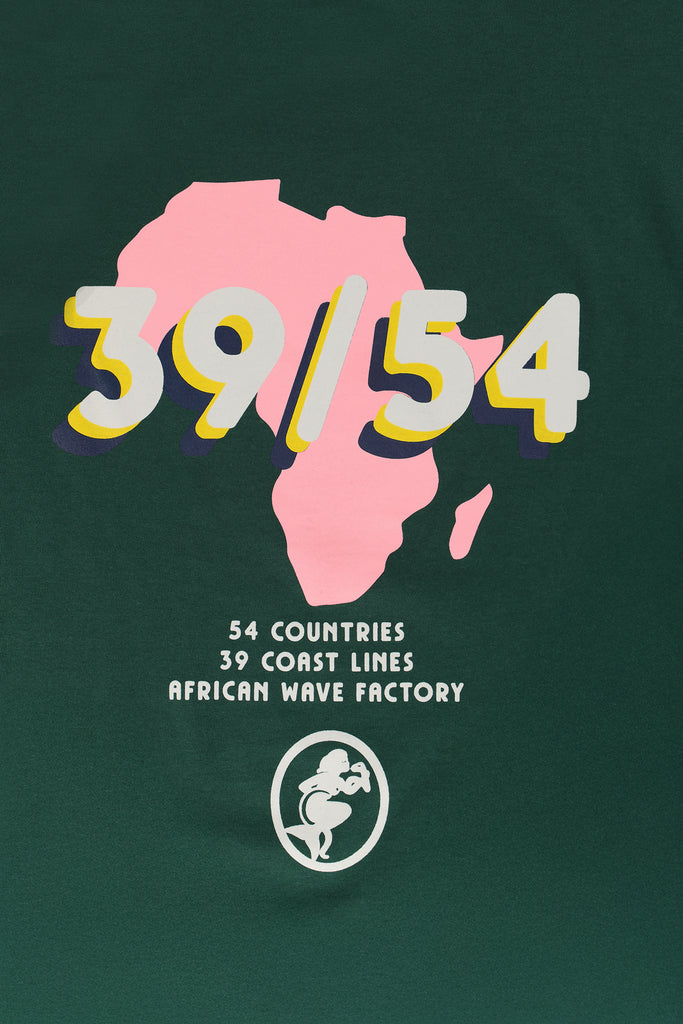 ami Wata 39/54 Tee in emerald green, 100% cotton, made in Africa
