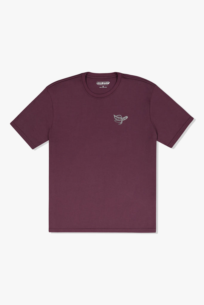 Front of 3 Mami Tee in violet with banana logo – cotton t-shirt